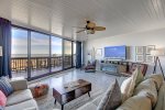 Wall to wall windows for perfect sunrise views of the Gulf of Mexico